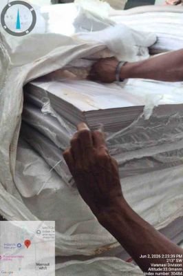 Water Affected Stock of Paper Bundles